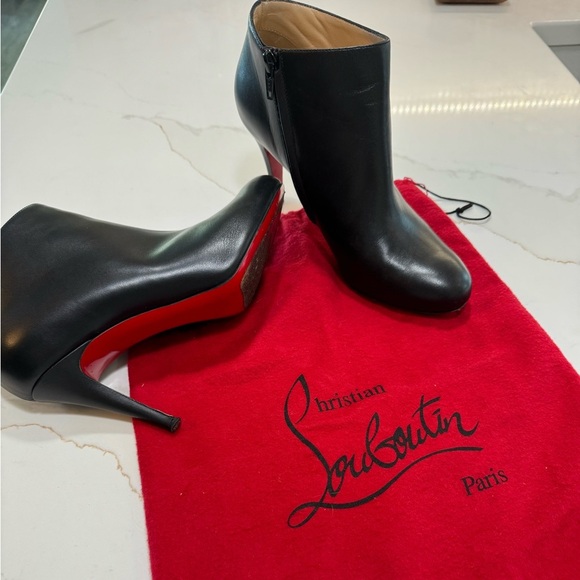 Christian Louboutin Shoes - Christian Louboutin 'Eloise' 85mm Black CalfSkin Classic Ankle Boot - Size 7 1/2